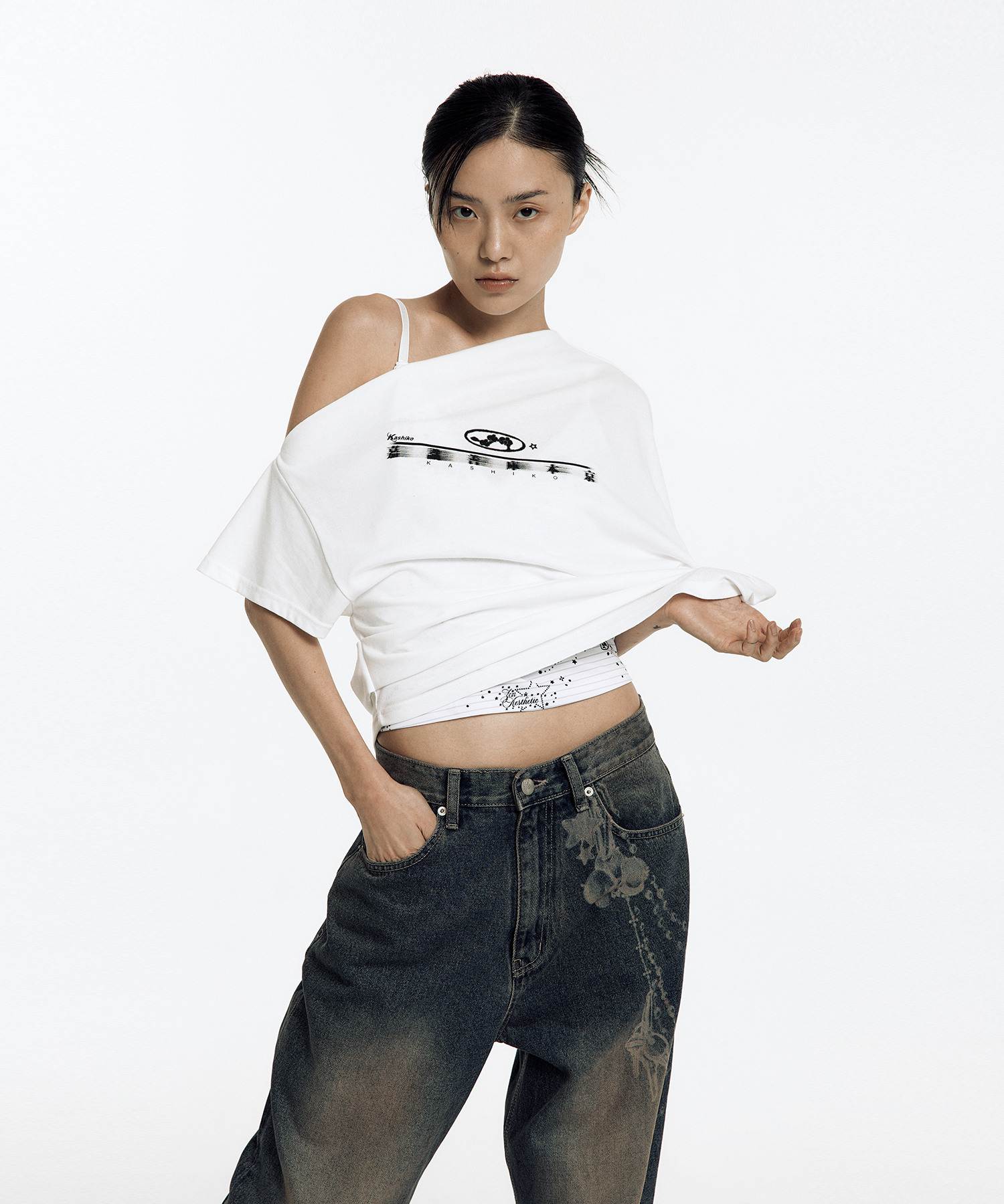 【KASHIKO】ZEN ONE SHOULDER TOP 한섬 EQL