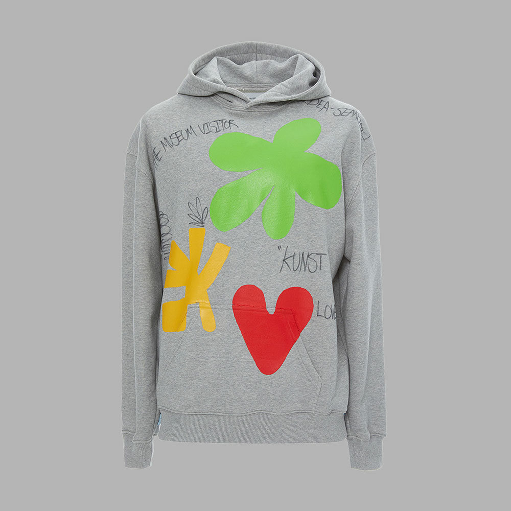 THE MUSEUM VISITOR★韓国★LOVE MULTI SPRAYED PRINTED HOODY LOVE MULTI SPRAYED PRINTED HOODY (GREY) : THE MUSEUM VISITOR