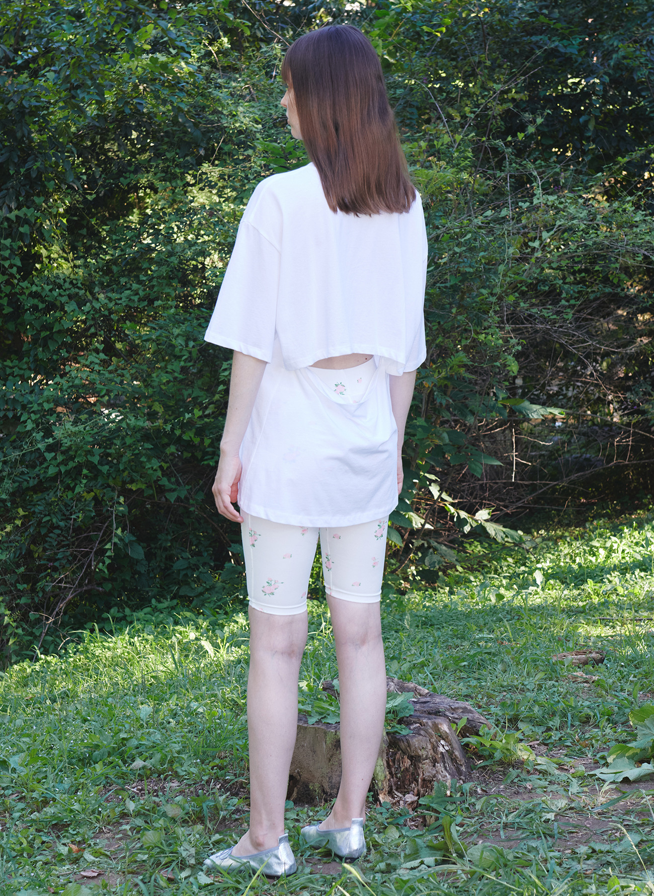 【OPEN YY】BACK SLIT SYMBOL TEE (WHITE) 한섬 EQL