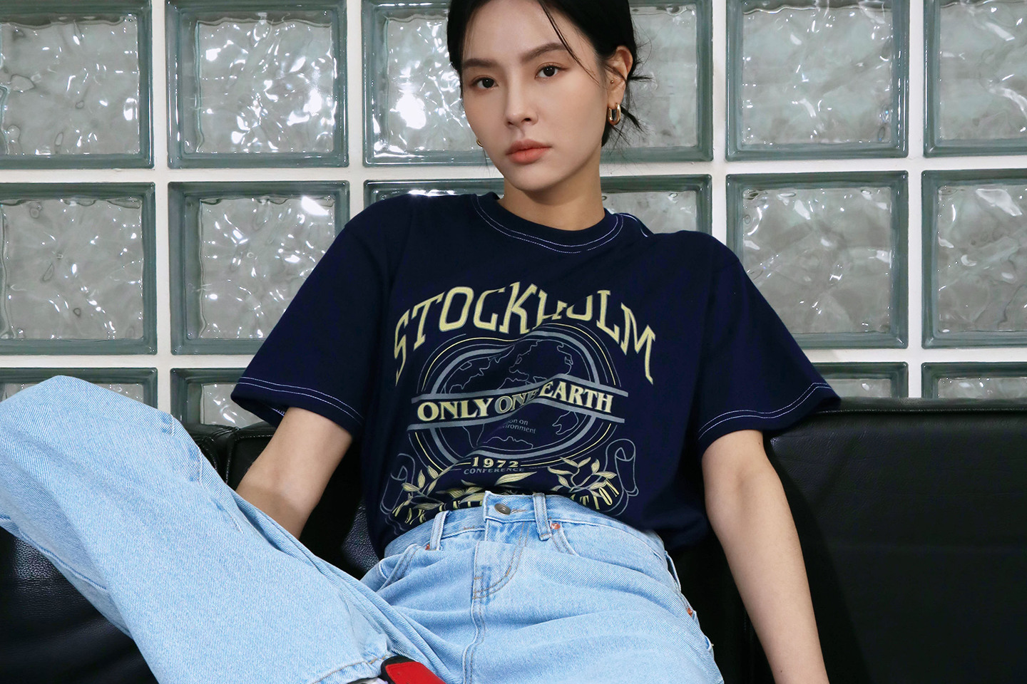 WAVE UNION★Stockholm mono T-shirt white blue 半袖Tシャツ UNION ORIGINAL(ユニオンオリジナル)｜FRONTMAN POCHE S/S TEE