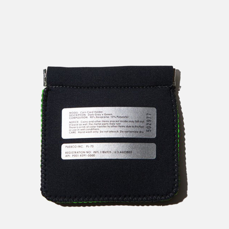[푸에브코] 502977 COIN CARD HOLDER Dark Gray x Green
