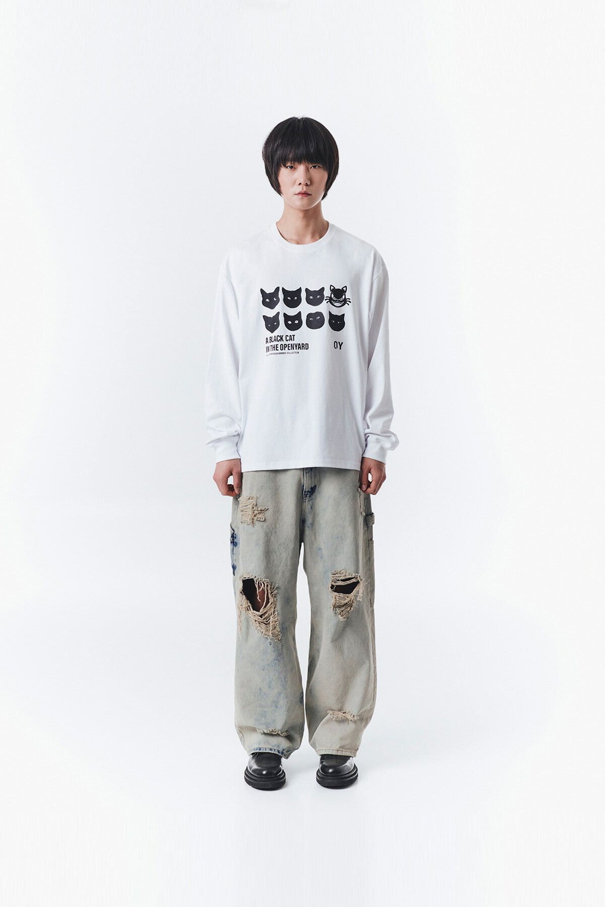 ★OY★EMOTION CAT LONG SLEEVE-WHITE★正規品/韓国直送料込 한섬 EQL