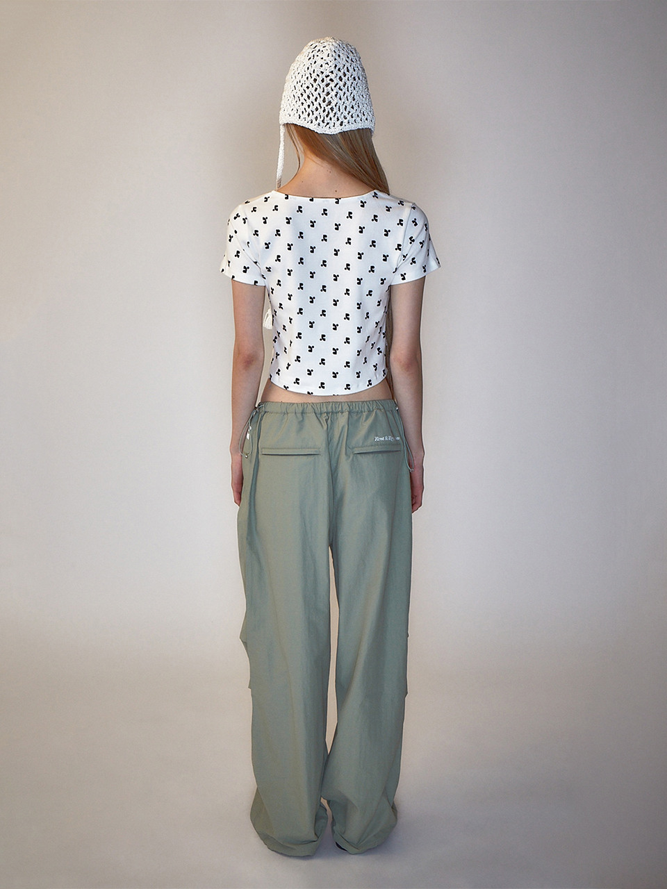 ●REST&RECREATION●RR LOGO PATTERN SQUARE NECK T-SHIRT 3色 rest & recreation] RR LOGO PATTERN SQUARE NECK T-SHIRT