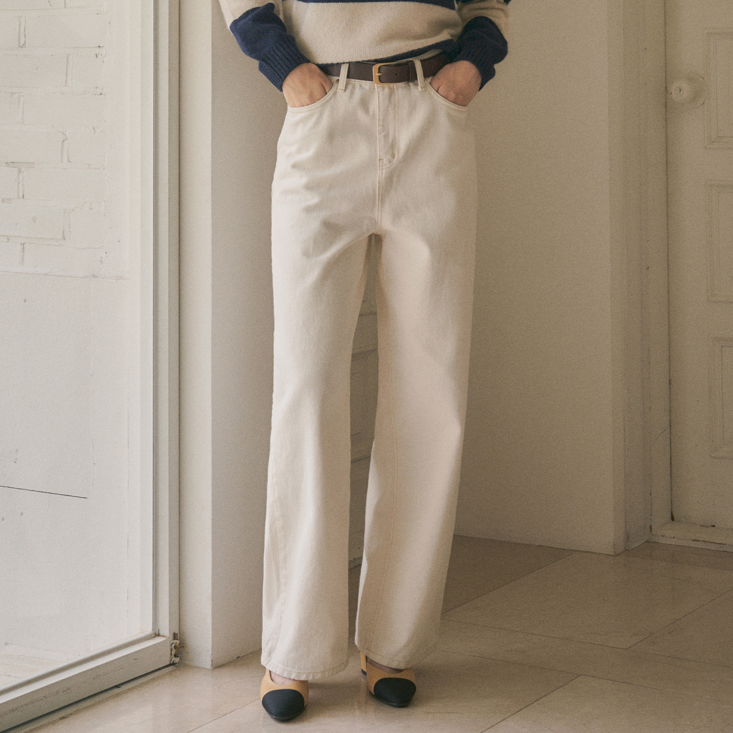 パンツ Siyazu SIJN6062 New Wide Cream Gin_Cream 한섬 EQL