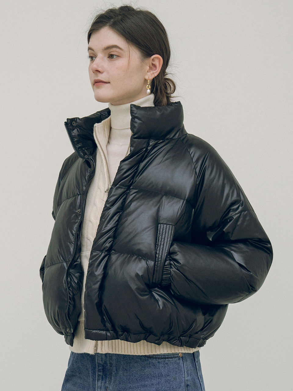 ◇Siyazu◇ SIOT4010 glossy duckdown PD_Black 한섬 EQL