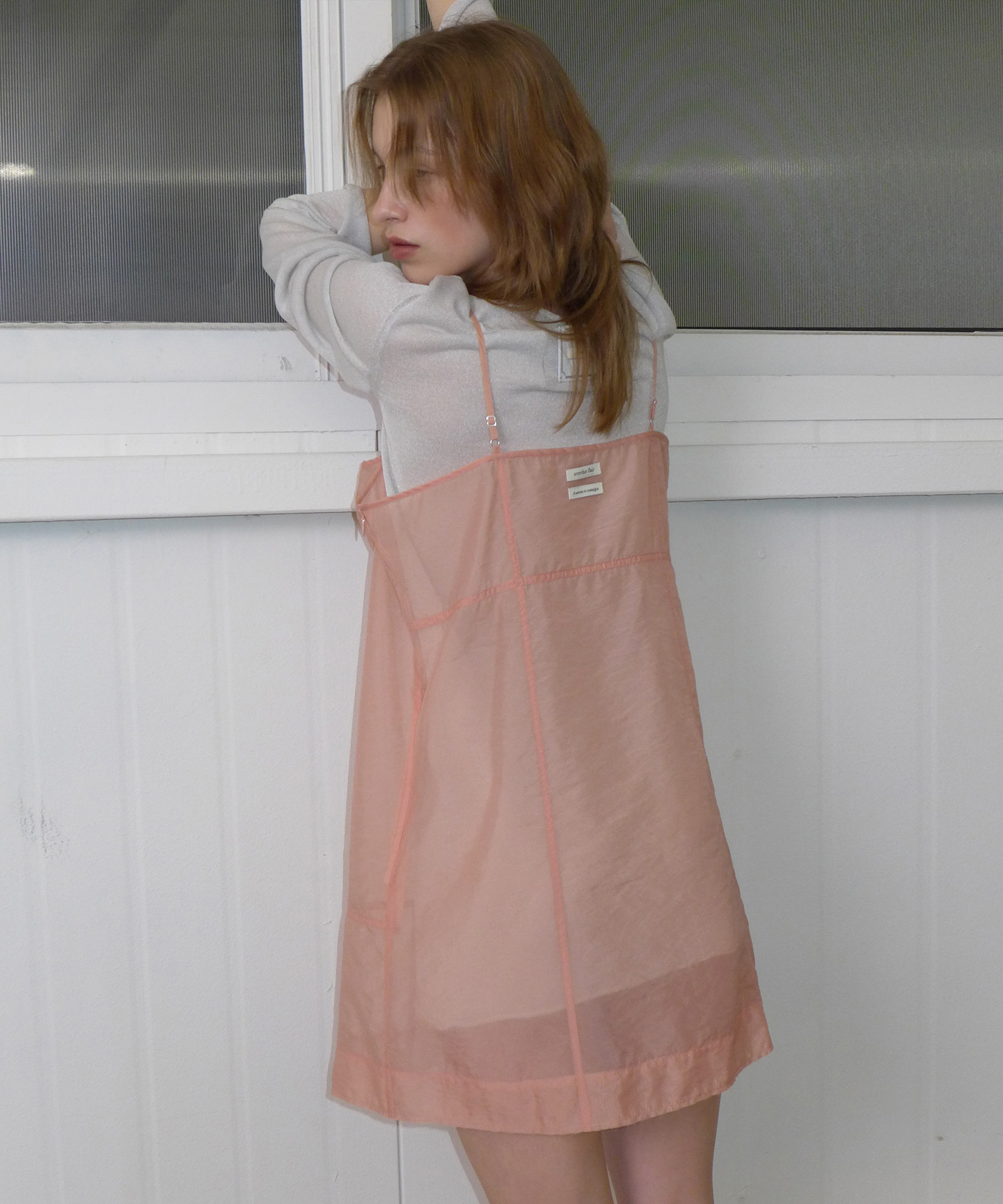 overdue flair ♥ SHEER BUSTIER DRESS /追跡付 SHEER BUSTIER DRESS_PEACH - overdue flair