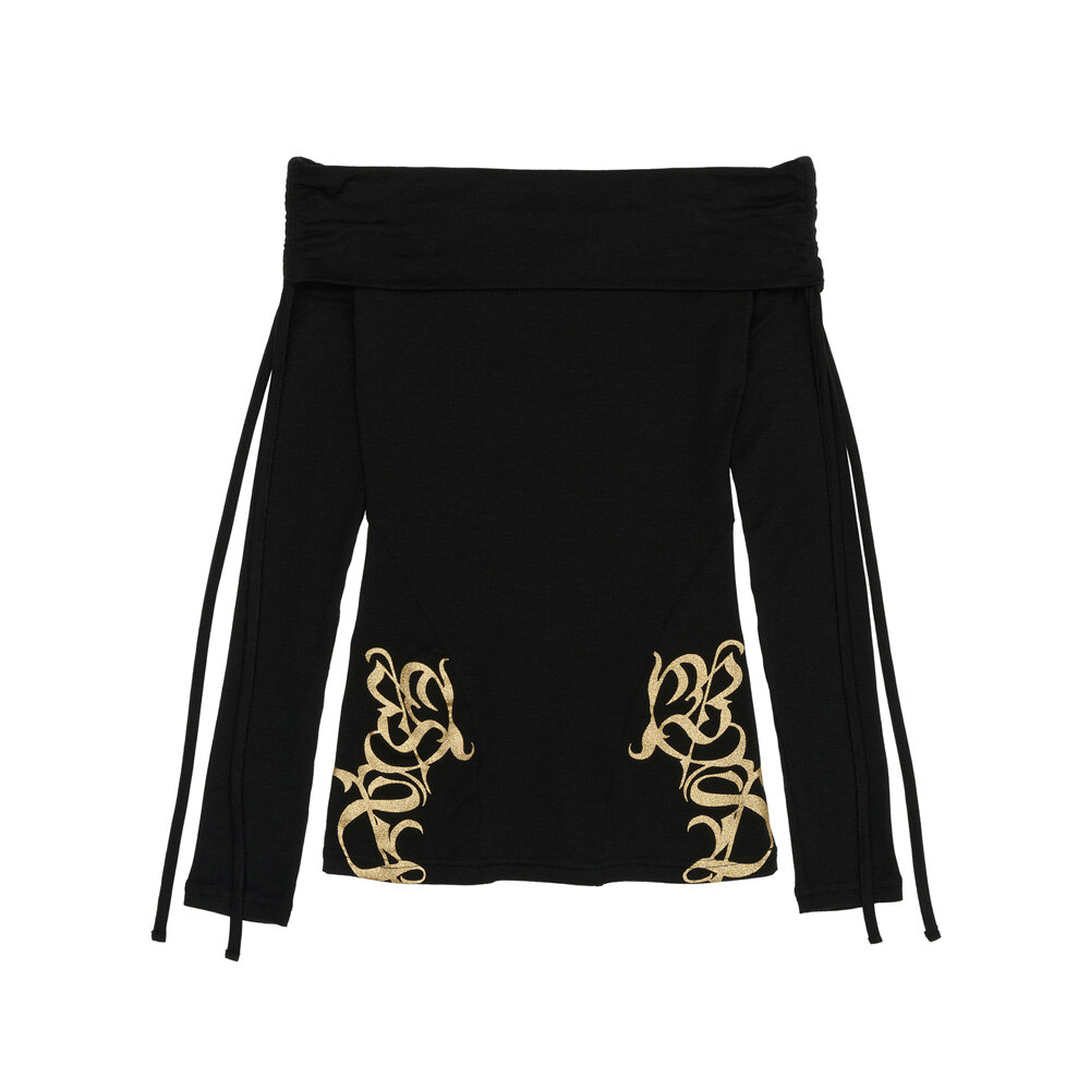 BADEE★韓国★人気★Off-Shoulder Glitter Long Sleeve 3色 한섬 EQL