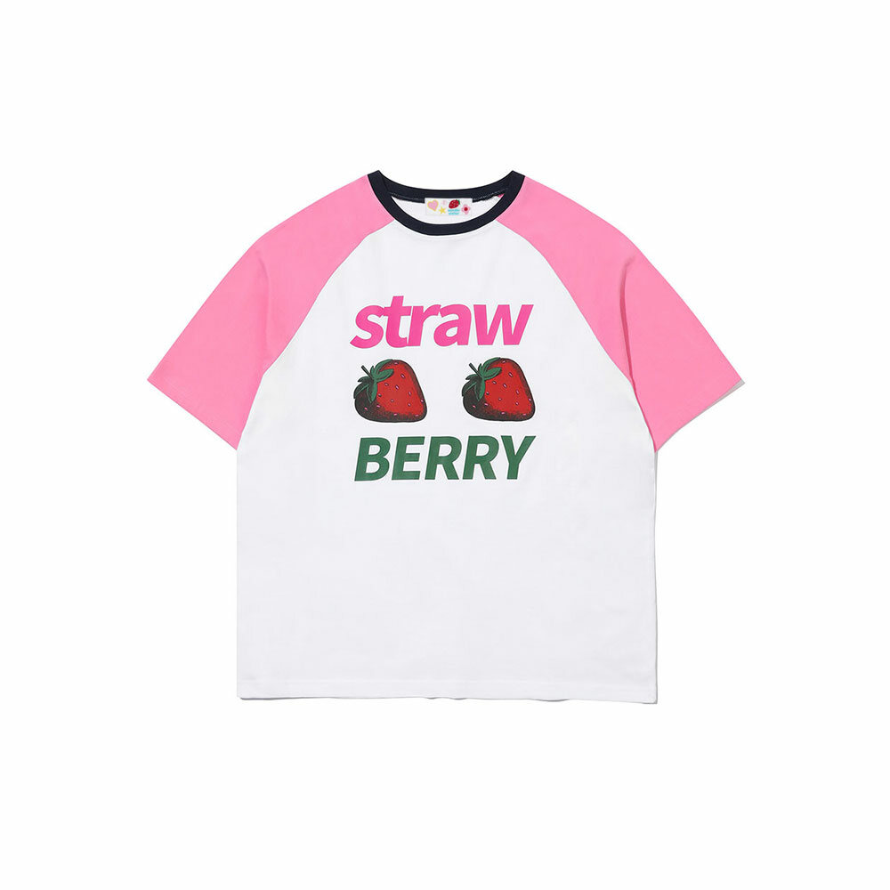 ☆関税込☆WONDER VISITOR★Strawberry Overfit Raglan T-shirt ☆関税込☆WONDER VISITOR☆Strawberry Overfit Raglan T-shirt