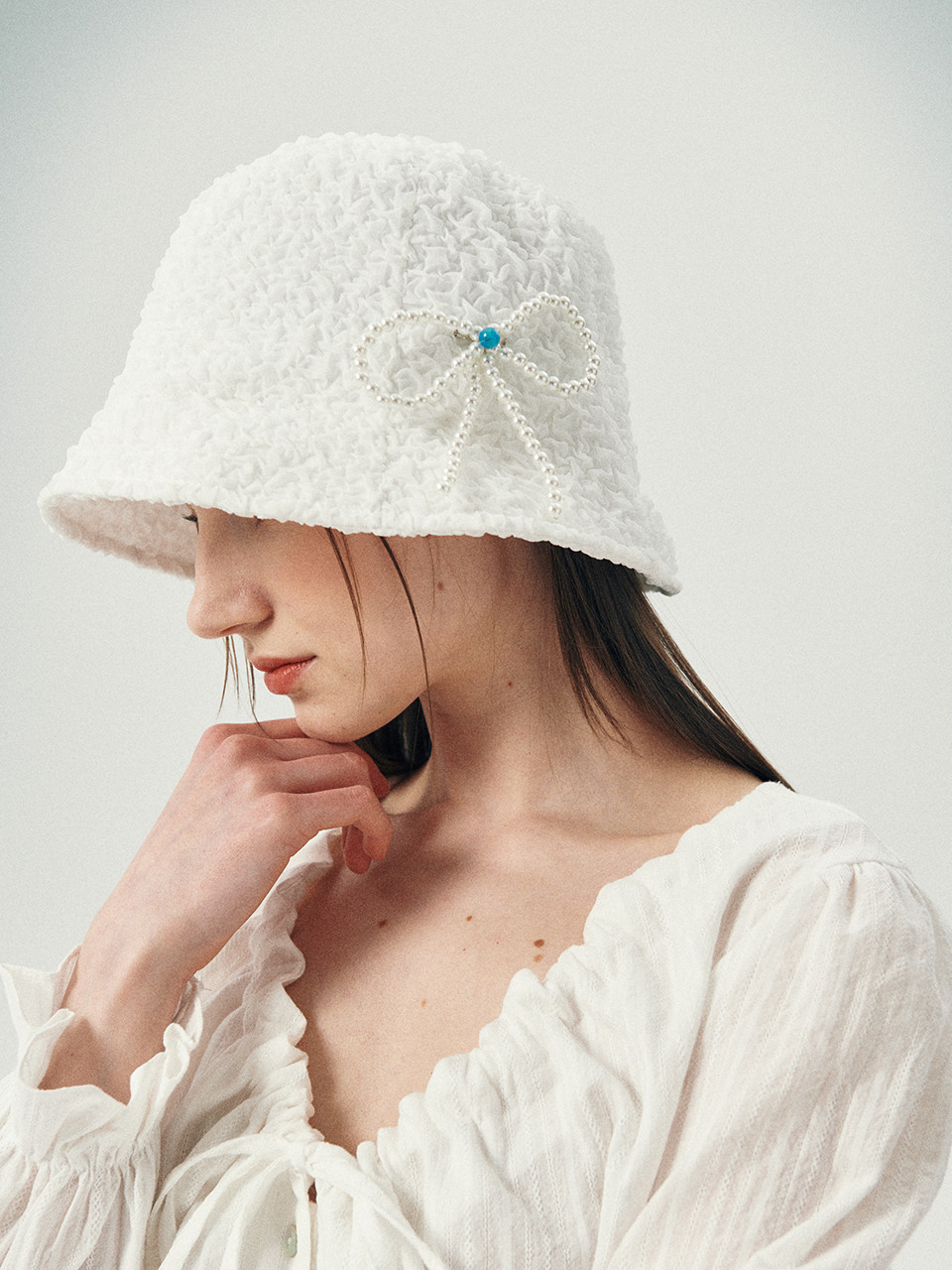 韓国商品/ALLINCOMPLETE Denim Bleaching Safari Hat ALLINCOMPLETE 24 SUMMER ☀] Denim Bleaching Safari Hat (3