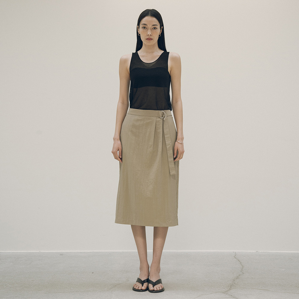 スカート Siyazu SIST9038 T/N Belted Skirt_Milk Brown 한섬 EQL