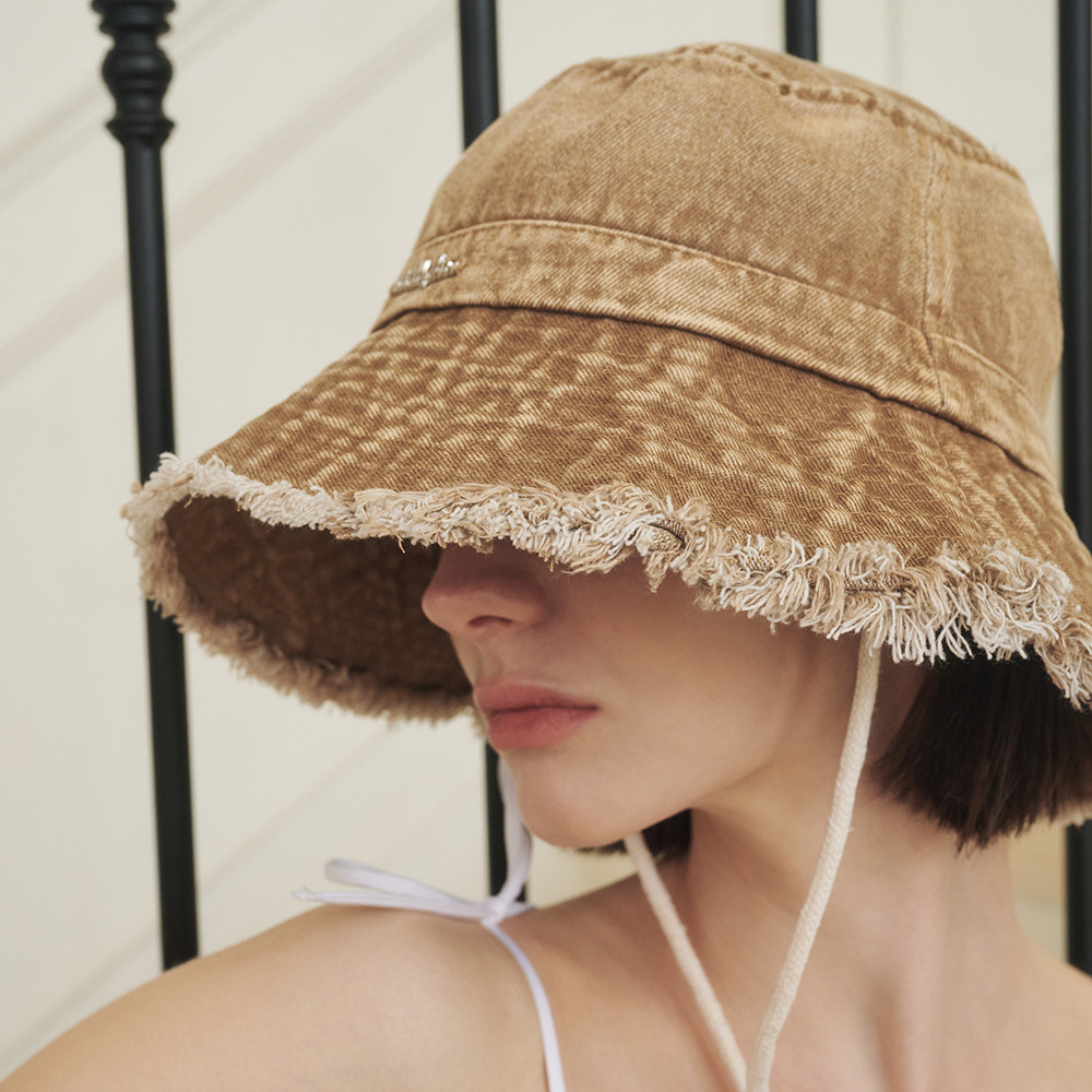 韓国商品/ALLINCOMPLETE Denim Bleaching Safari Hat Denim Bleaching Safari Hat (3 Colors)