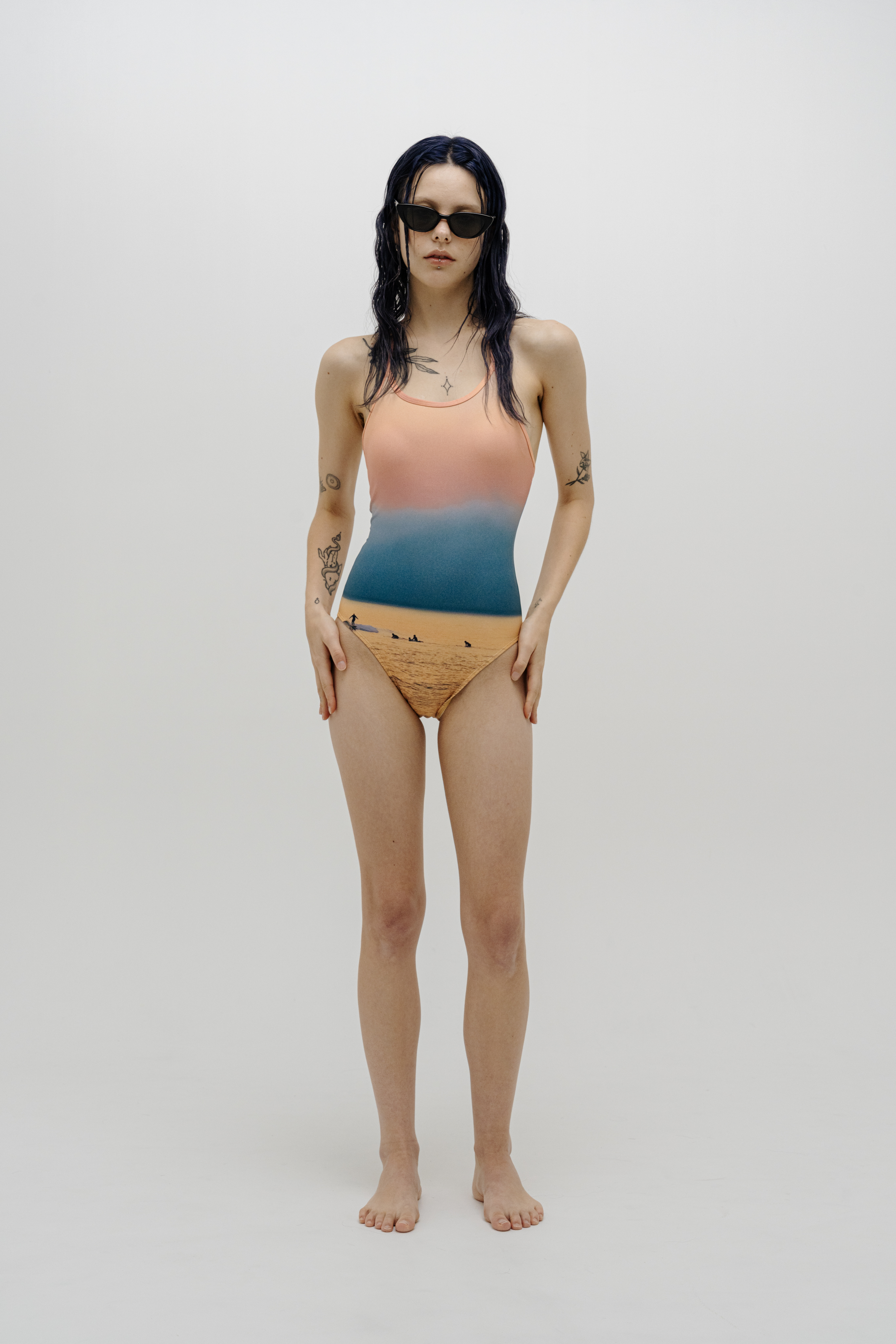 ★orogee★ ORG LA SURF SWIMSUIT PALE ORANGE 한섬 EQL