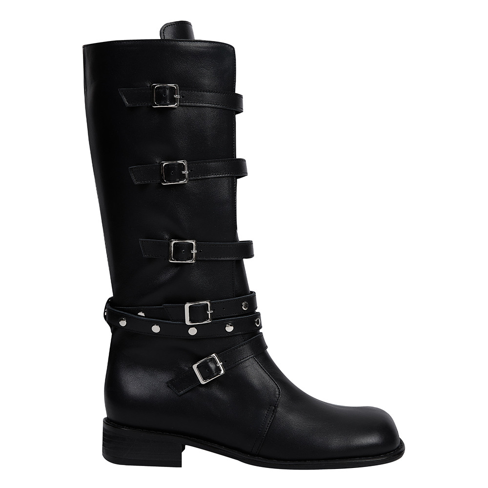 【CERRIC】STUD ENCIRCLE BUCKLE BOOT/ 追跡付 CERRIC-STUD ENCIRCLE BUCKLE BOOTS / BLACK│삼성물산 온라인몰