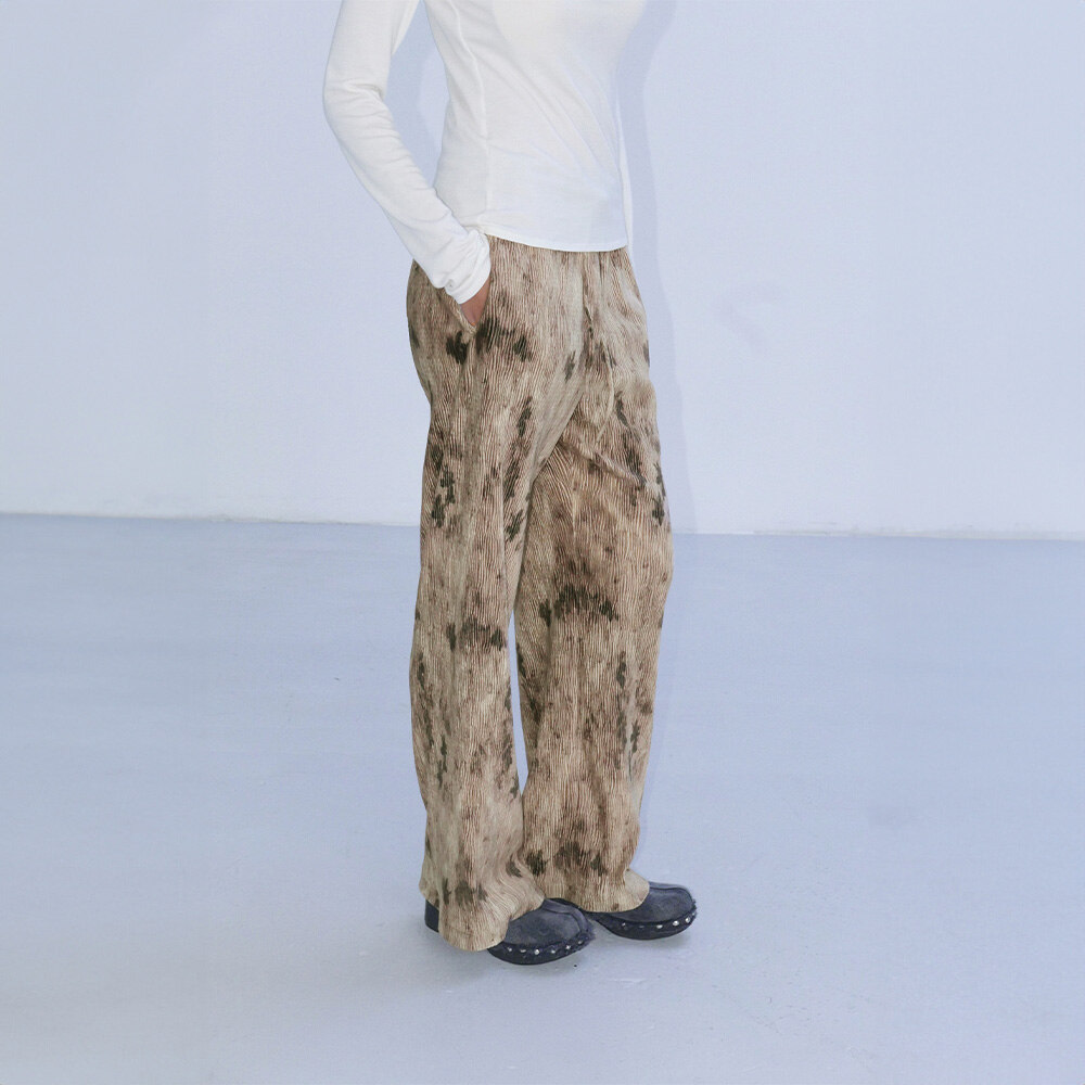 Enor★SMUDGE VELOUR BANDING PANTS - BEIGE MUSINSA | EN OR SMUDGE VELOUR BANDING PANTS - BEIGE