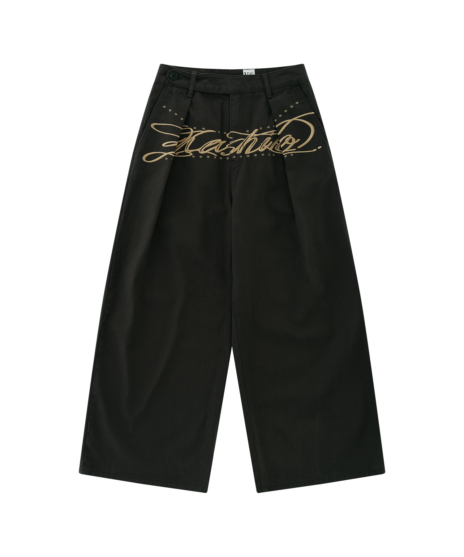 kashiko Embroidered Pintuck Wide Pants