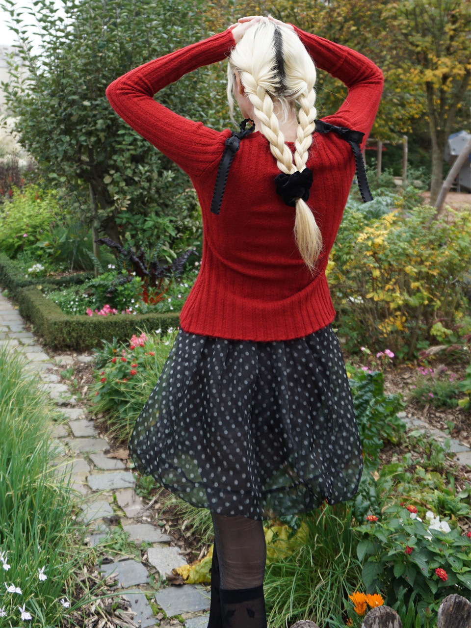TILDA MA TILDA ♥ Dot Organza Balloon Skirt /追跡付 틸다마틸다]Dot Organza Balloon Skirt_black