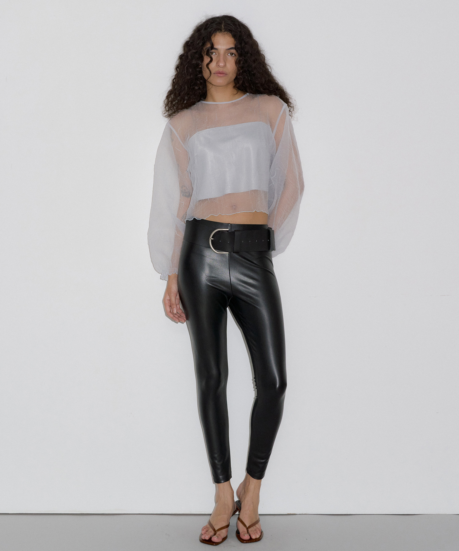overdue flair ♥ LEATHER LEGGINGS/追跡付 LEATHER LEGGINGS - overdueflair