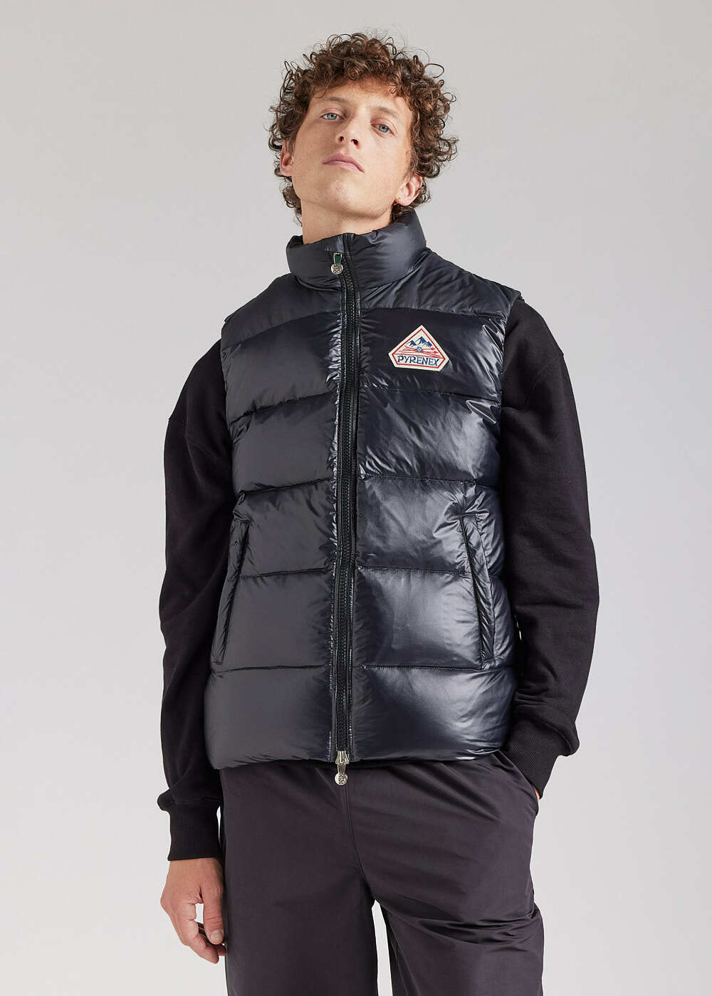 JOHN 3 SHINY Unisex Sleeveless Down Jacket Black