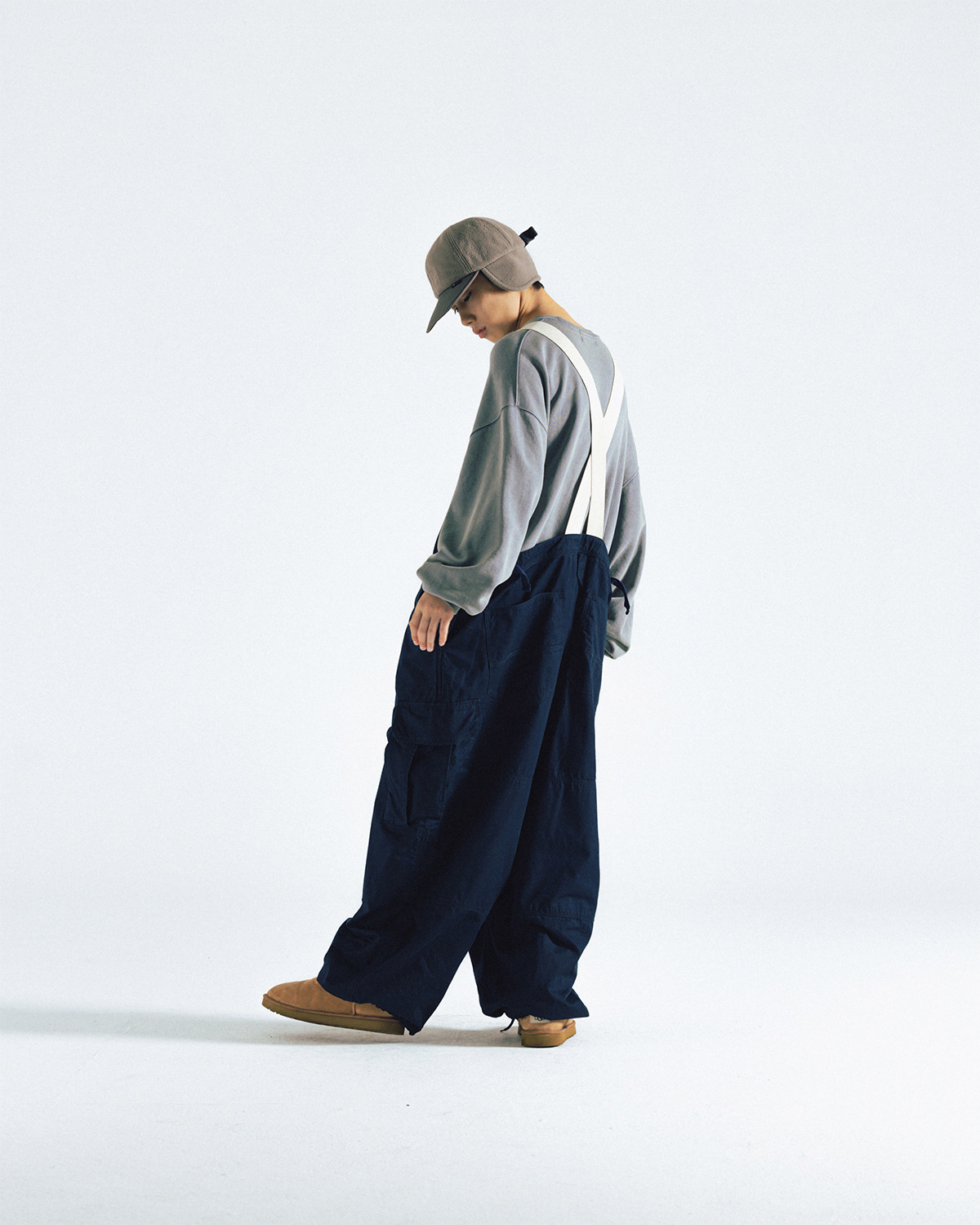 【ANGLAN】24FW★ [AG] Backsatin Work Wide Overall 한섬 EQL