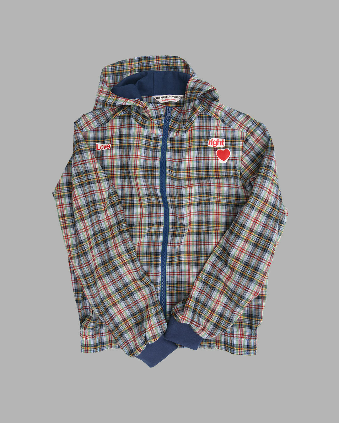 THE MUSEUM VISITOR★男女兼用★FABRIC MIX BROWN CHECK JACKET FABRIC MIX BROWN CHECK JACKET : THE MUSEUM VISITOR