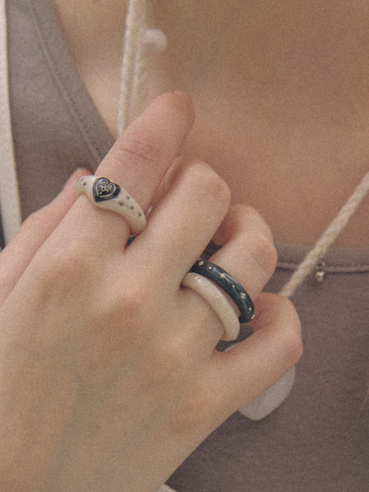 [韓国人気ジュエリー] nff Dazzling Sky Ring dazzling sky ring-black - nff