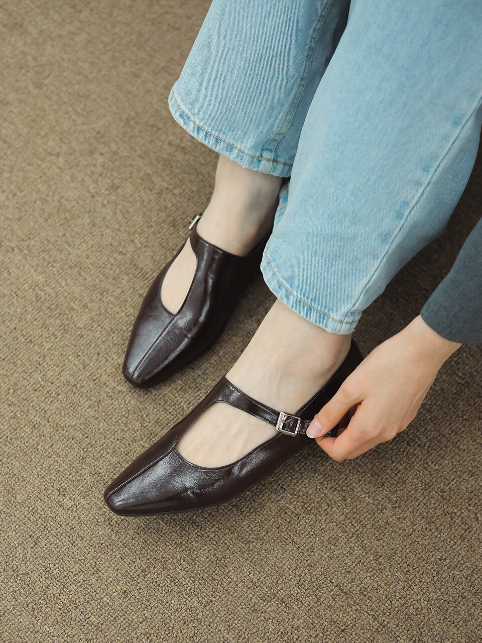 フラットシューズ ^fri fla^ ljh7073 ribbon X maryjane flat 3colors 5009812469 710763393_6.jpg