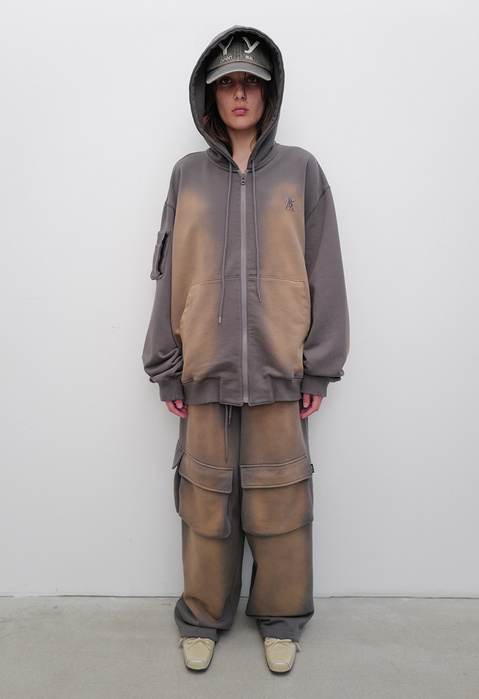 【OPEN YY】WASHED POCKET SWEAT BAGGY ★韓国人気★ 追跡付 한섬 EQL
