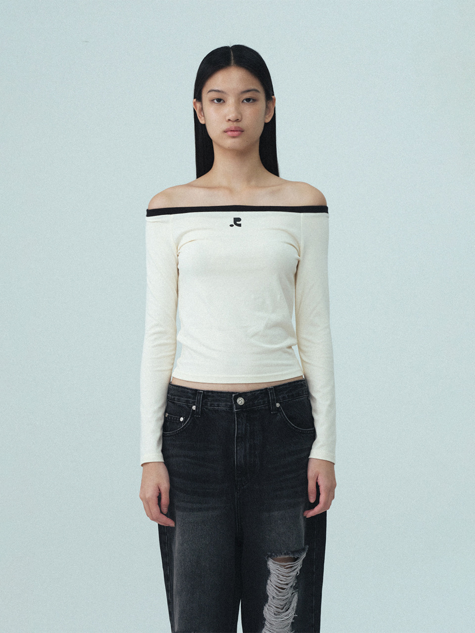 ☆韓国の人気☆【Rest&Recreation】☆RR SQUARE NECK TO.P☆ Rest & Recreation】 ☆ SQUARE NECK LONG SLEEVE ☆ 大人気