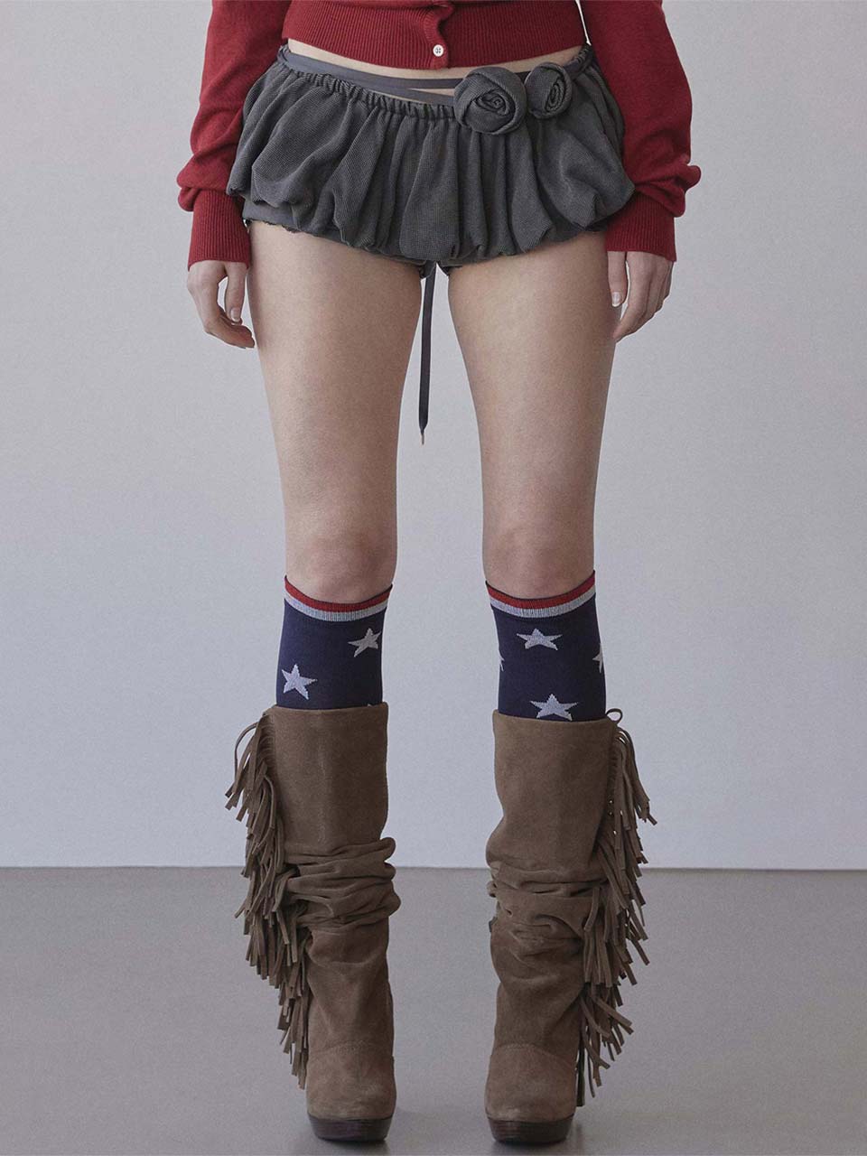 【SCULPTOR】Washed Rose Bloomer Skort Charcoal Washed Rose Bloomer Skort Charcoal – Sculptor