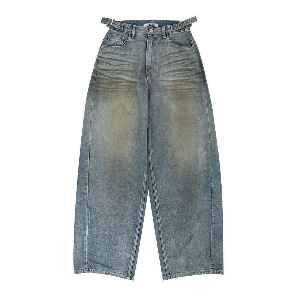 SOFT SEOUL ♥ FRINGE DETAIL WASHED DENIM PANTS /追跡付 한섬 EQL