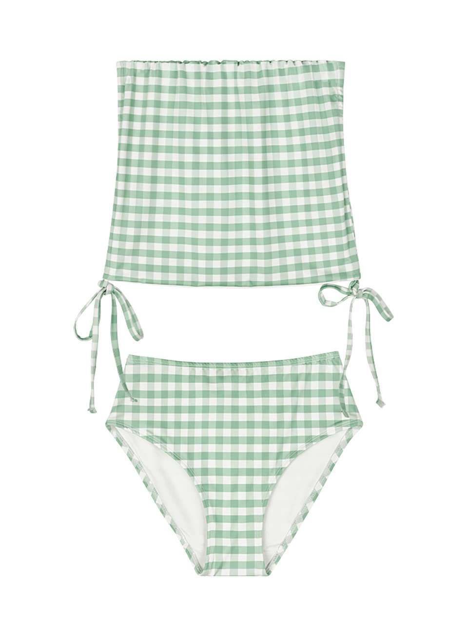 NAKED SURF CLUB ■ Heart Terry Bikini + Flare Mini Skirt Heart Terry Bikini + Flair Mini Skirts (Olive) - 네이키드