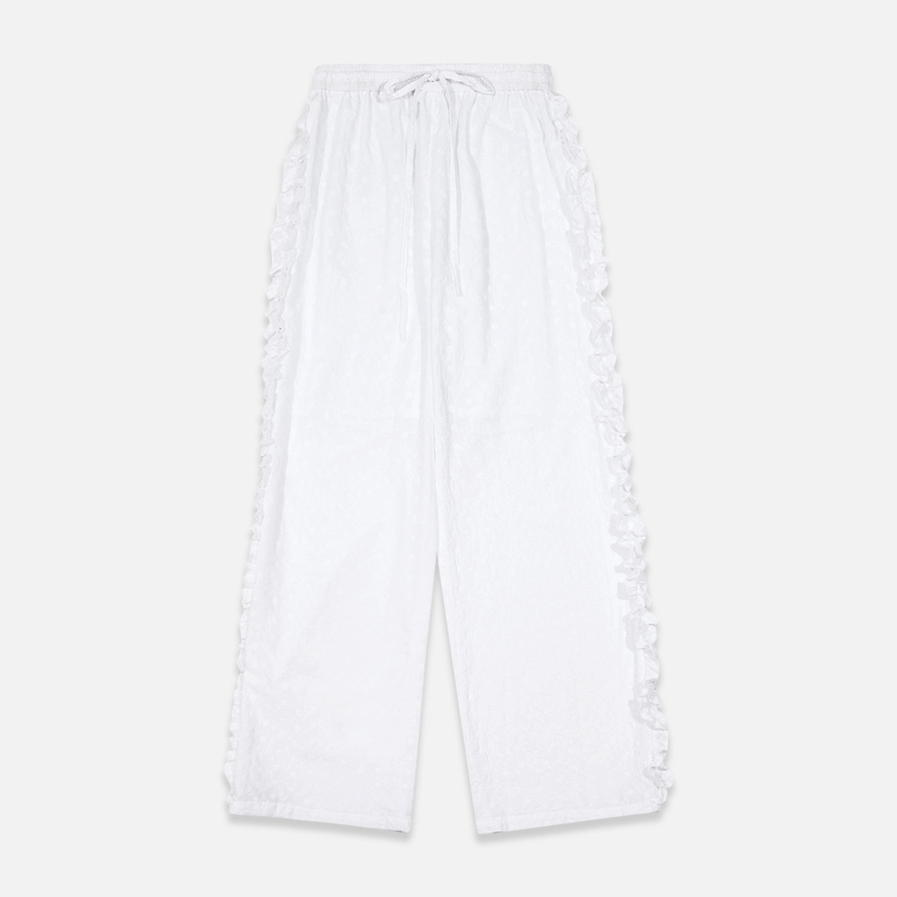 MARGARIN FINGERS ♥ FRILL EYELET PANTS /追跡付 마가린핑거스(MARGARIN FINGERS) FRILL EYELET PANTS (WHITE