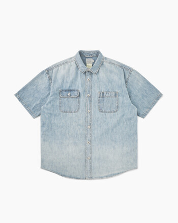 2P Denim S/S Shirt Light Blue