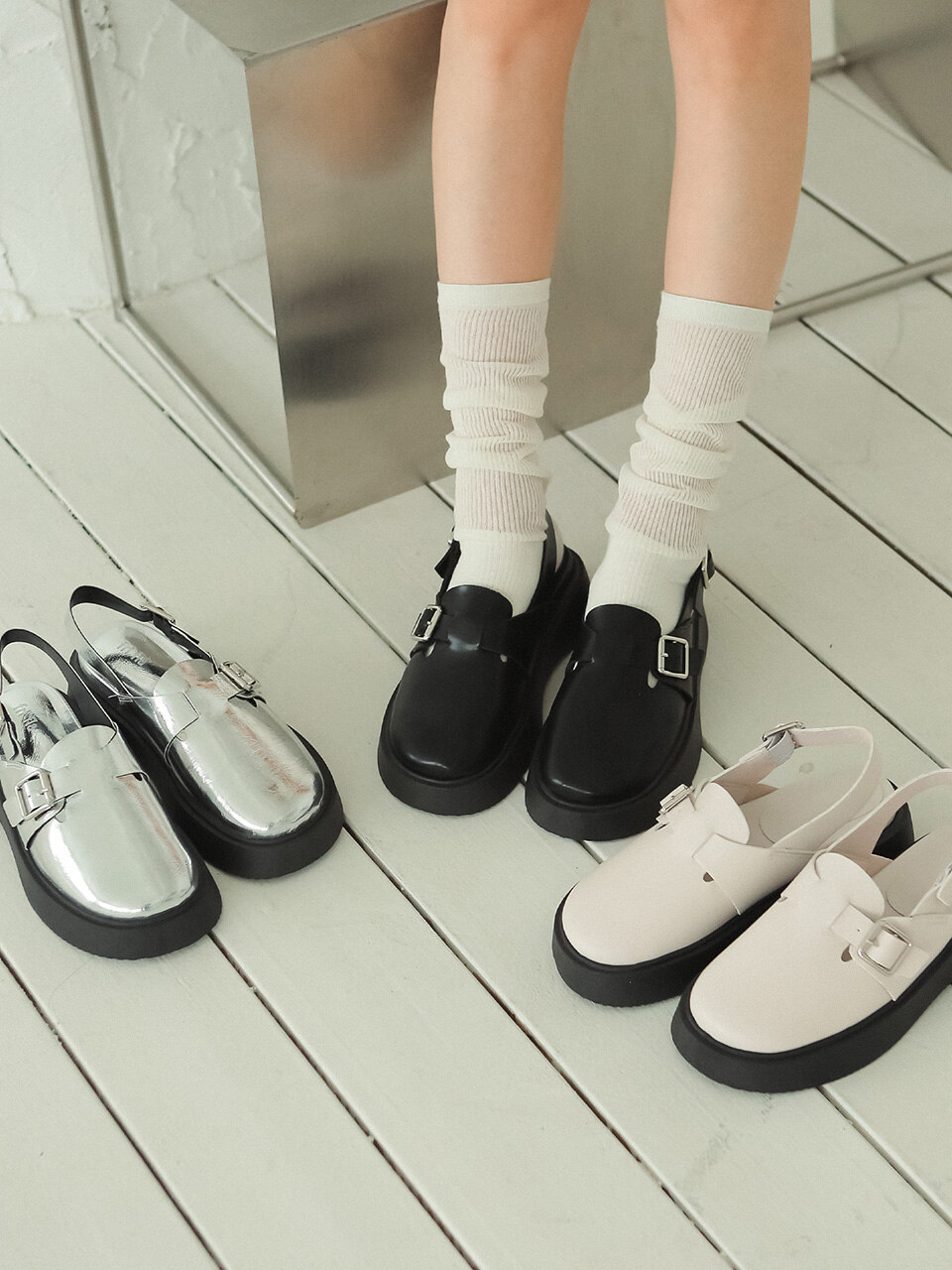 フラットシューズ ^fri fla^ Strap mid heel 3 colors 23a824 5003061118 한섬 EQL