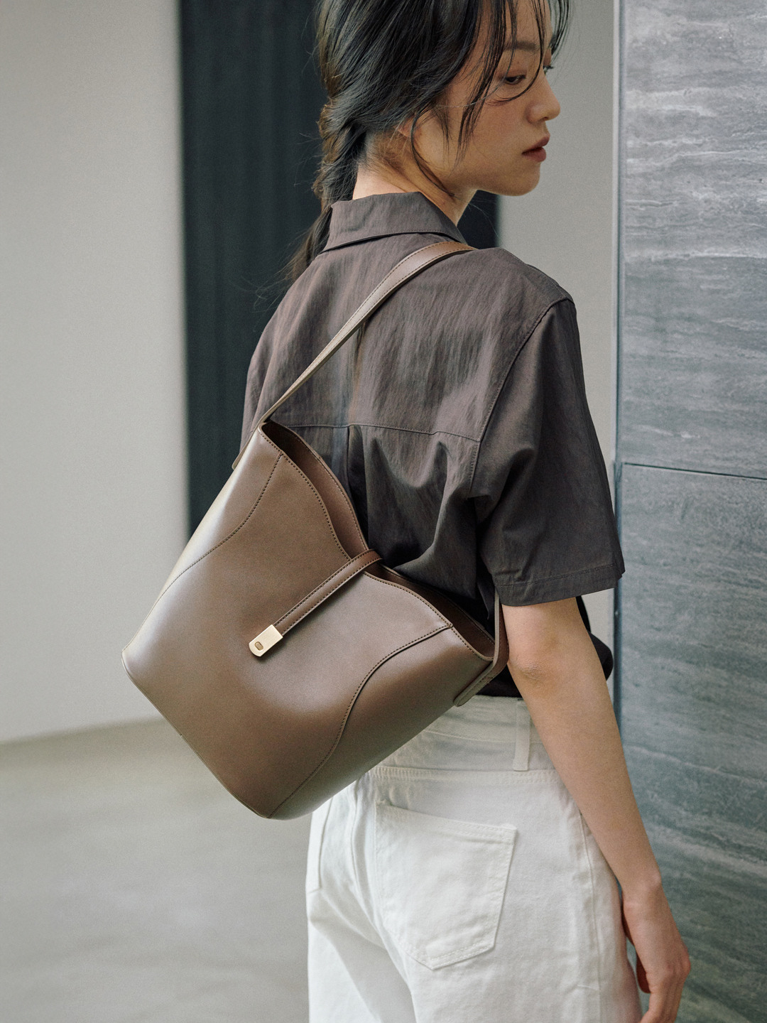 ★韓国大人気★be my mood★LOAD MIDDLE BAG★送料・関税込★ be my mood]高級ムード☆HOBO Bag load middle - 3colors (be my