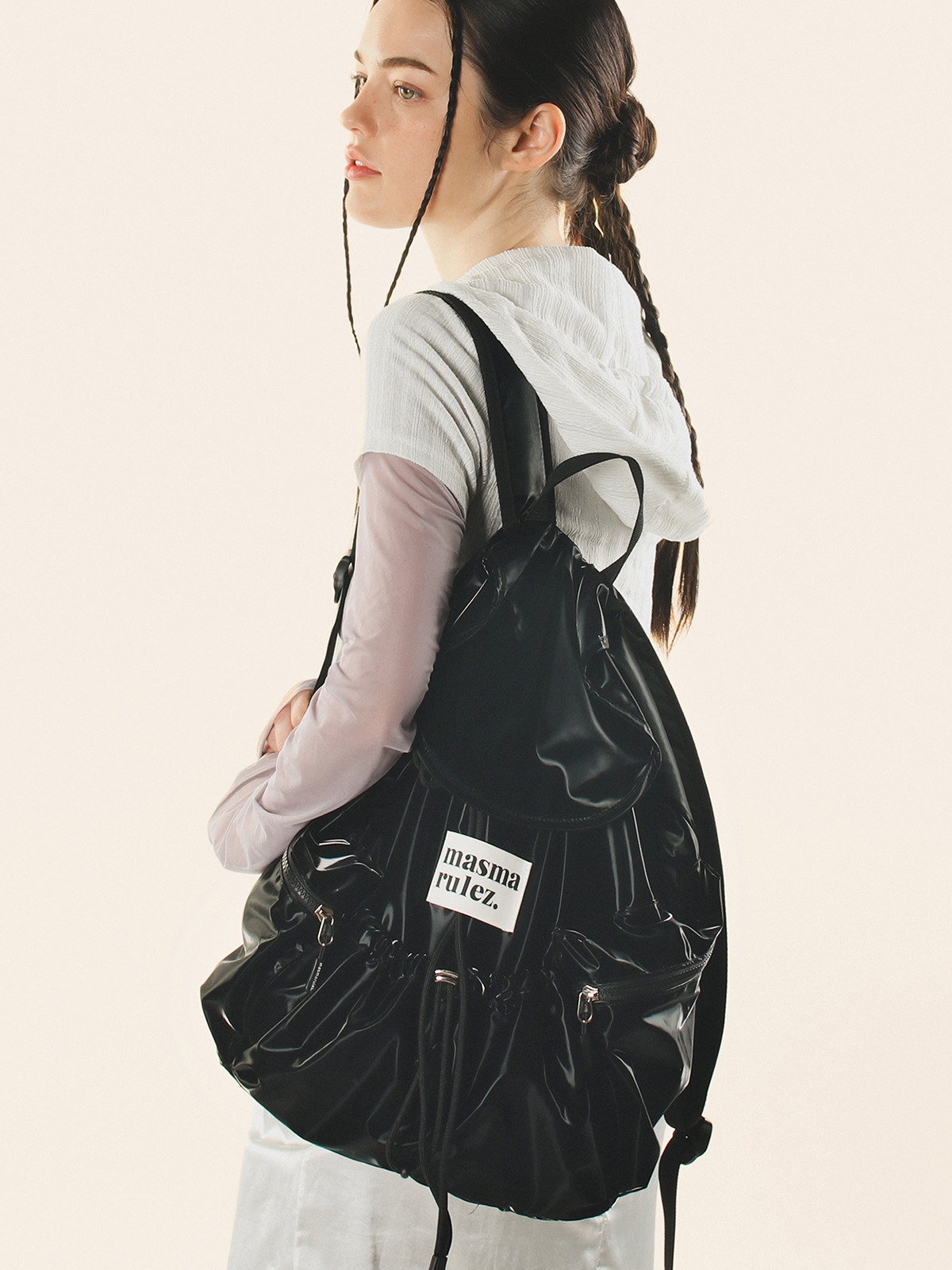 ★masmarulez★ Nylon rope mini cross bag_Beige Nylon rope mini cross bag_Beige : Masmarulez [마스마룰즈]