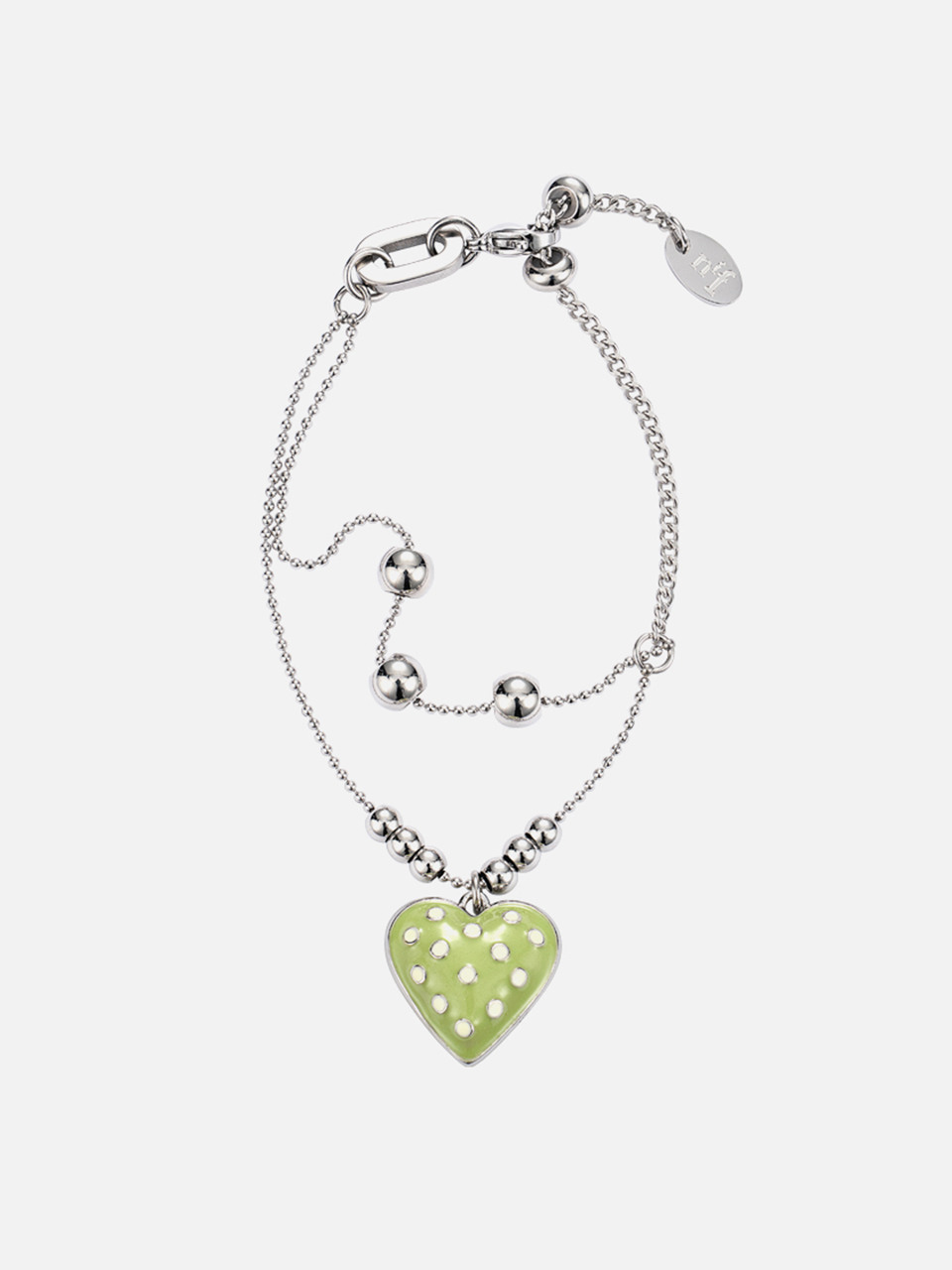 [韓国人気ジュエリー] nff dot heart bracelet-olive 한섬 EQL