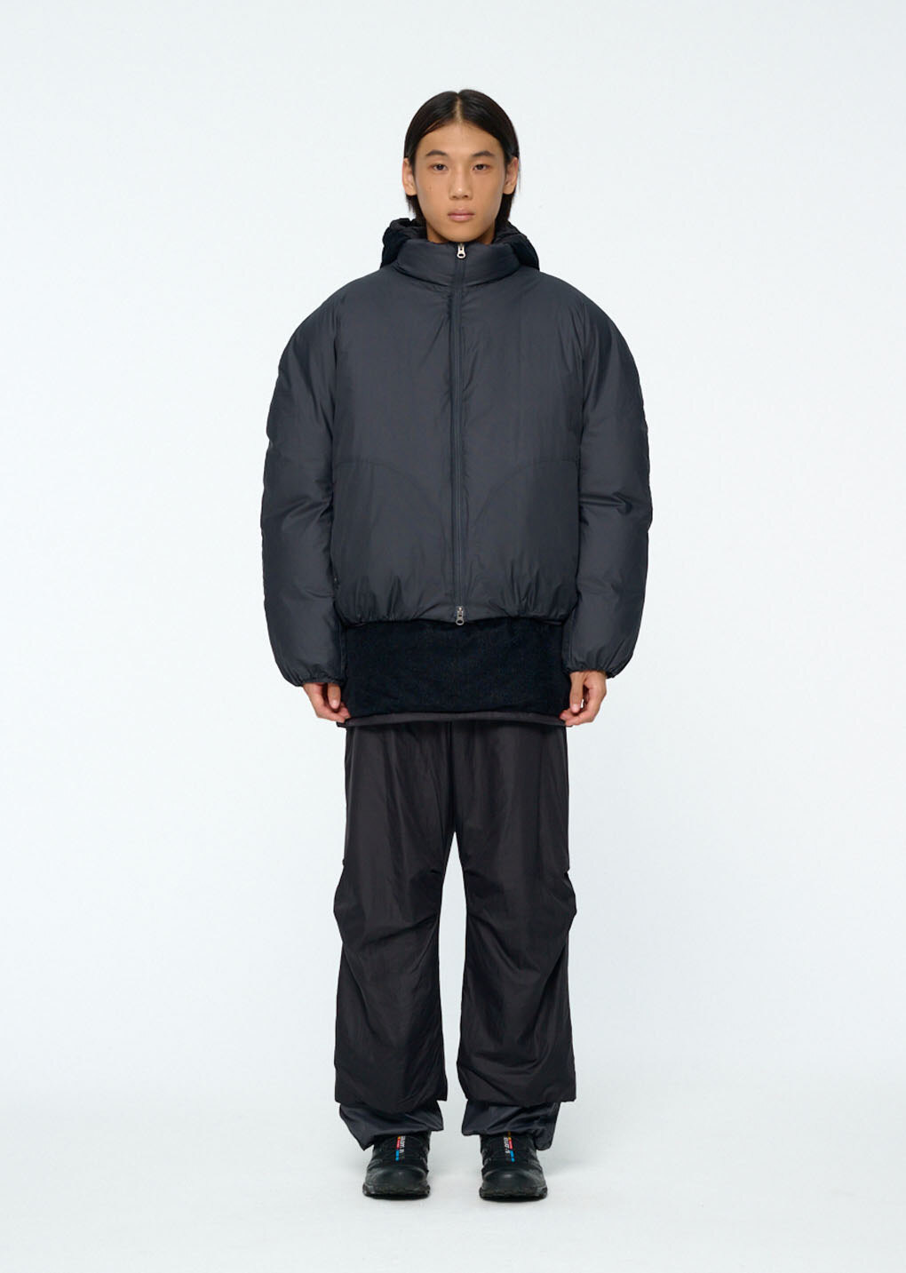 【AMOMENTO】Taffeta Padded Raglan Jumper Amomento Taffeta Padded Jumper Black